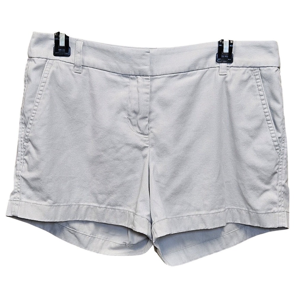 J. Crew Re-Imagined Khaki Scalloped Shorts Size 6 Cotton Blend Style H5216 EUC